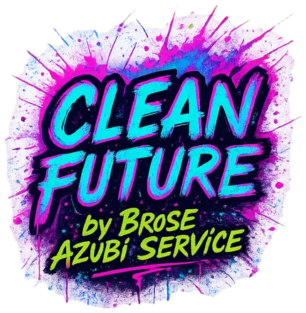 Clean Future by Brose – Logo als angestrahltes Neon-Schild